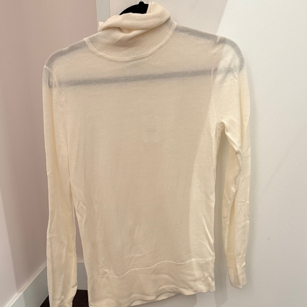 J.Crew Marino Wool Blend Cream Turtleneck Sweater S